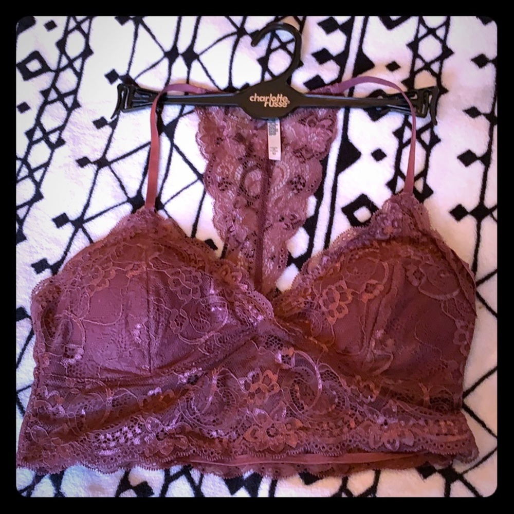 Lacy maroon bralette. This brand runs small.